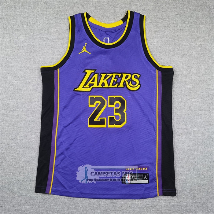 Camiseta Nino Los Angeles Lakers LeBron James NO 23 Statement 2024-25 Violeta